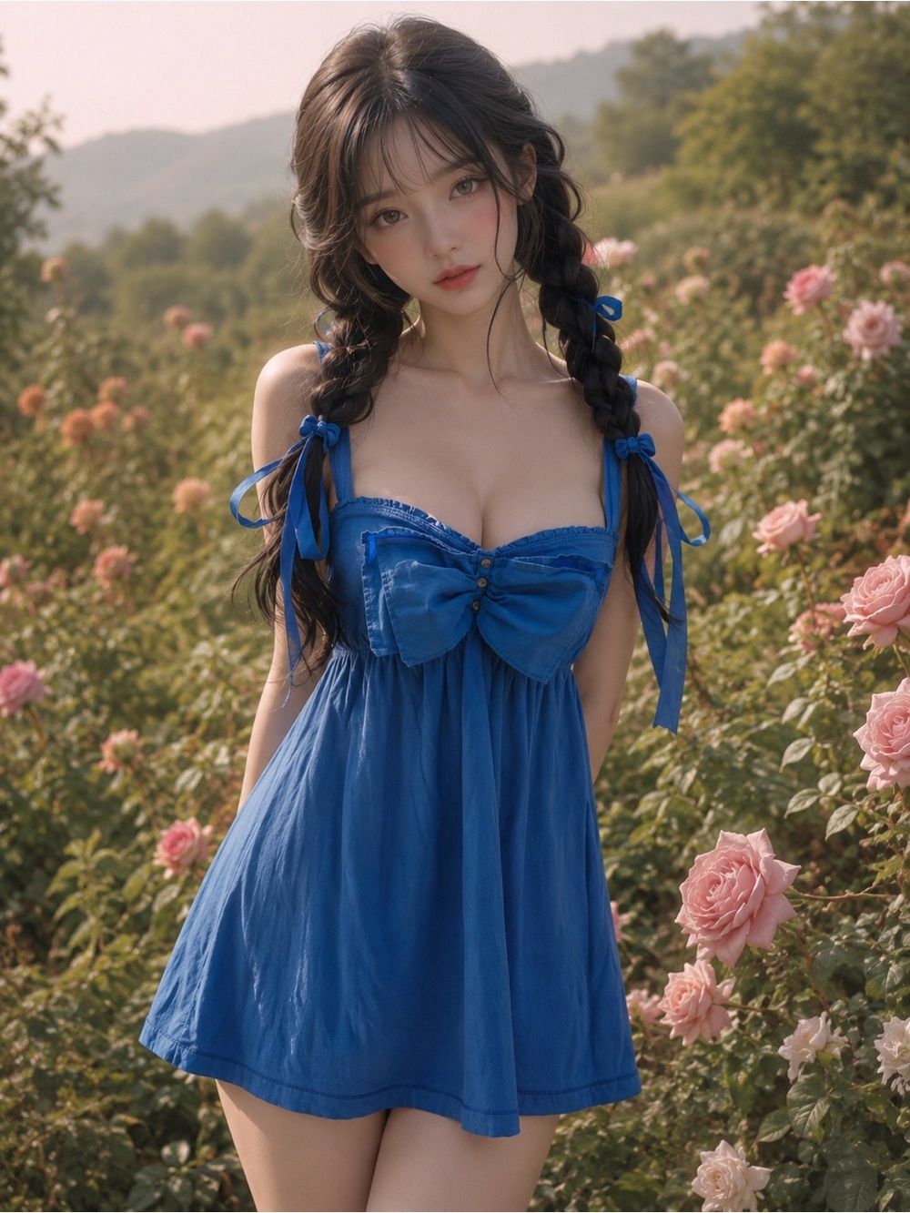 Gilly Hicks Y2K Wrapped in a Bow Blue Coquette Daydream tunic tank